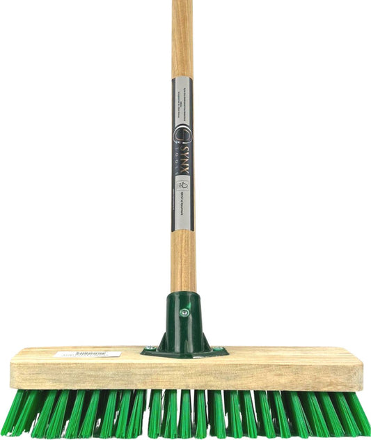 Synx Tools Tegelborstel 28cm - Mosbezem - Schrobbezem - Bezem - Mos - Onkruidborstel - Veger - Harde Borstel- Bezem Met Steel 120cm