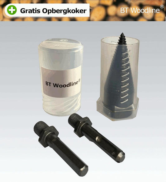 BT Woodline® | Houtklover Inclusief Opbergkoker | Houtsplijter | Houtkloof | Houtsplitter | Houtkloofboor | Kegelsplijter | Houtkliever | Aanmaakhout | Geschikt Voor Accutol, Schroeftol, Boormachine En Kloofmachines