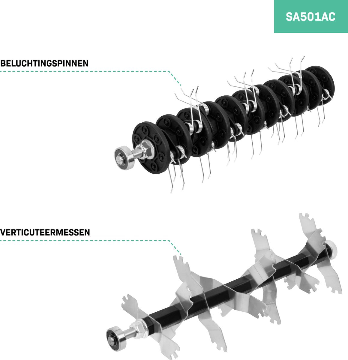 VONROC Elektrische Verticuteermachine - Gazonbeluchter – 1300W – Maaibreedte 320 Mm – 4 Dieptestanden (12/9/6/3 Mm) – Incl. 35L. Opvangbak