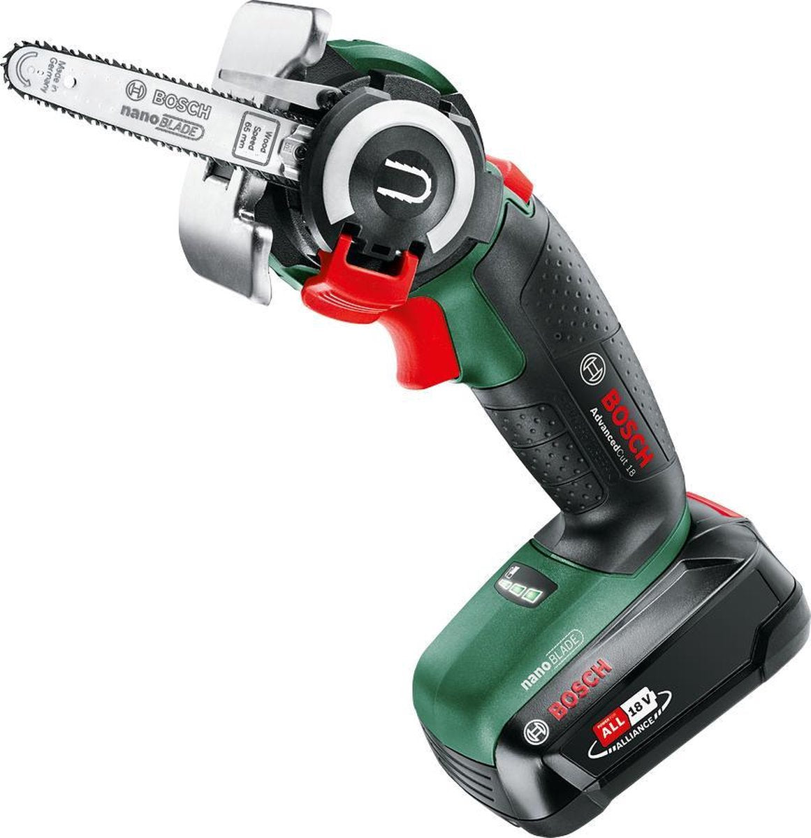 Bosch AdvancedCut 18 Microkettingzaag - Met 1 X 18 V Accu En Lader