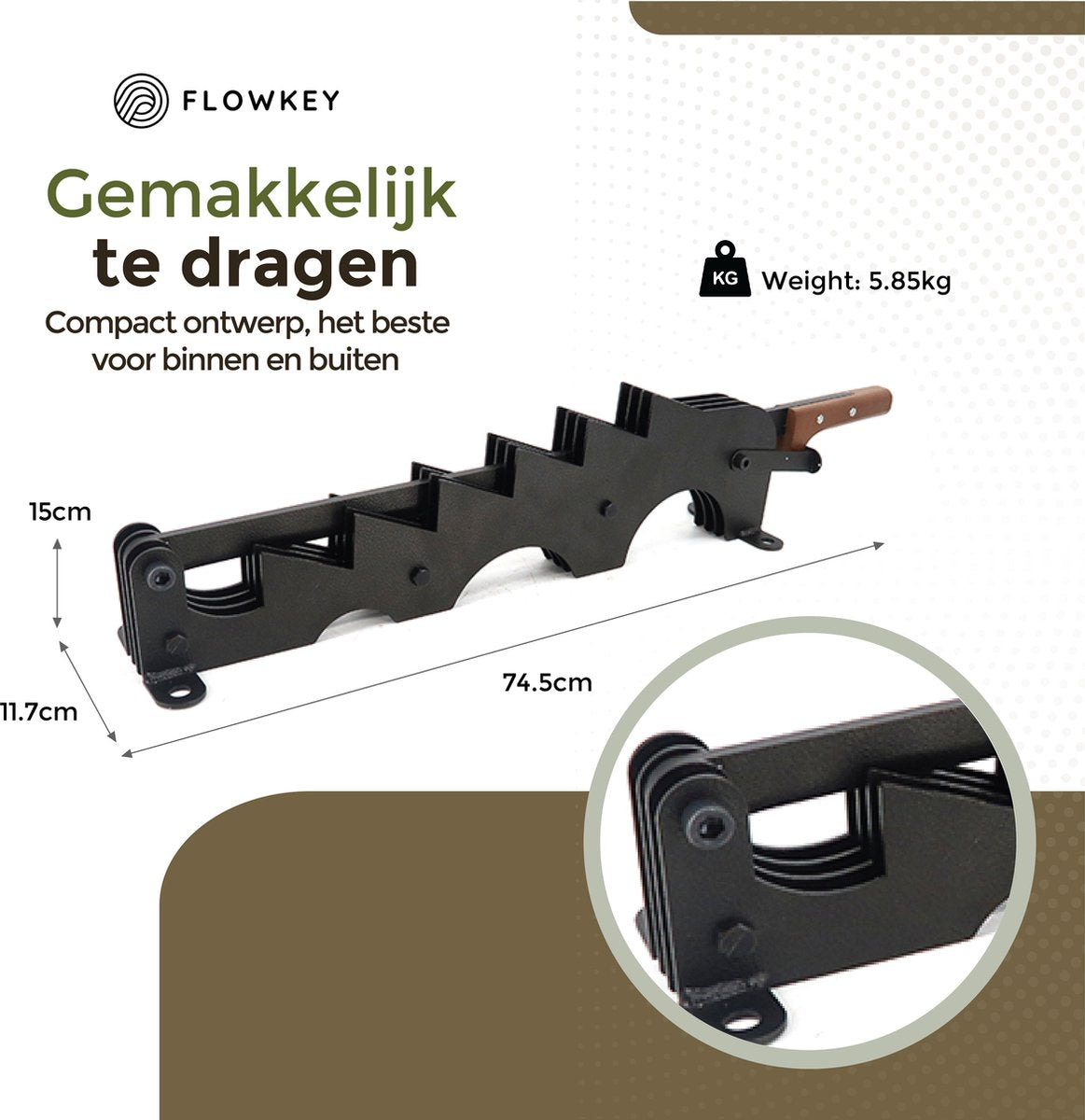 Flowkey® Houtklover XL - Houtsplijter Bijl - Houtkliever Kloofwig Gietijzer - Voor Hout & Aanmaakhout - Inclusief Gratis Bevestigingsset