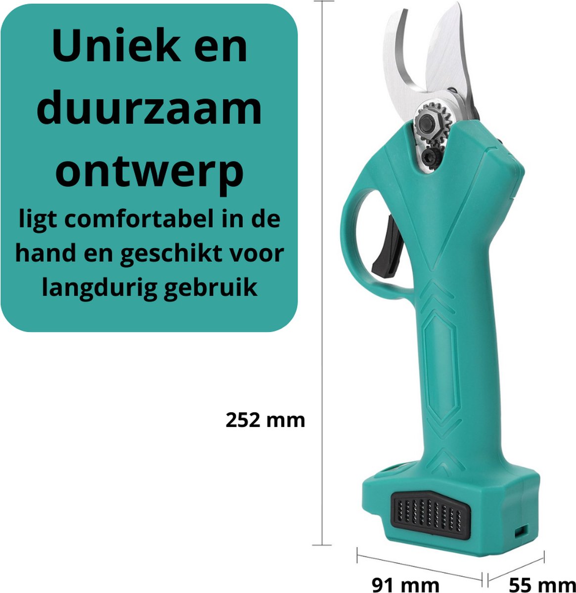 Merkloos Elektrische Snoeischaar - Professioneel - Accu Snoeischaar - 2 Accu's - Tuinieren - Tuinschaar - 30mm