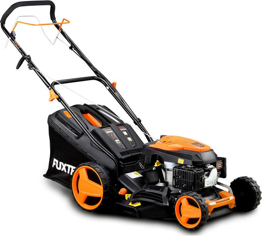 FUXTEC Grasmaaier Benzine - 46cm - Zelfrijdend / Zelftrekkend / Achterwielaandrijving - Mulchfunctie - Opvangbak 50L - FX-RM4646