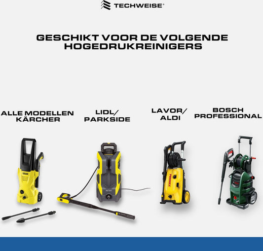 Techweise - Rioolslang Voor O.a. Kärcher - 15M - Met Roterende En Voorwaartse Kop