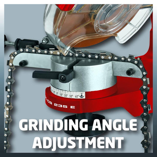 Einhell Kettingslijper GC-CS 235 E (235 W - 3.000 /min - Kettingspanner - Slijpschijf - Verlichting - Draaibare Slijpkop - Dieptebegrenzer) Slijpkop - Dieptebegrenzer)