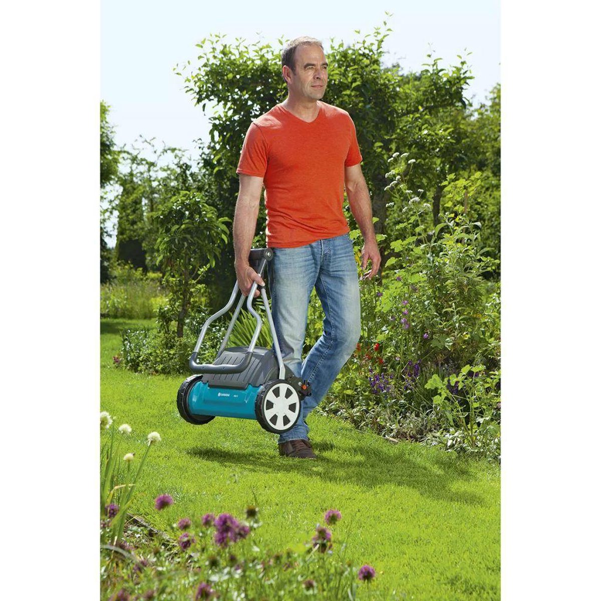 GARDENA - Kooimesmaaier 400C - Grasmaaier - Maaibreedte 40 Cm - Gazons Tot Ca. 250 M²