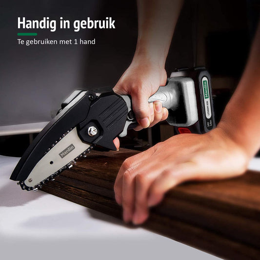 Mardin Mini Kettingzaag - Snoeizaag - Kettingzaag - Kettingzaag Electrisch Met 2 Accu - Inclusief Koffer - 1 Extra Accu - Grijs