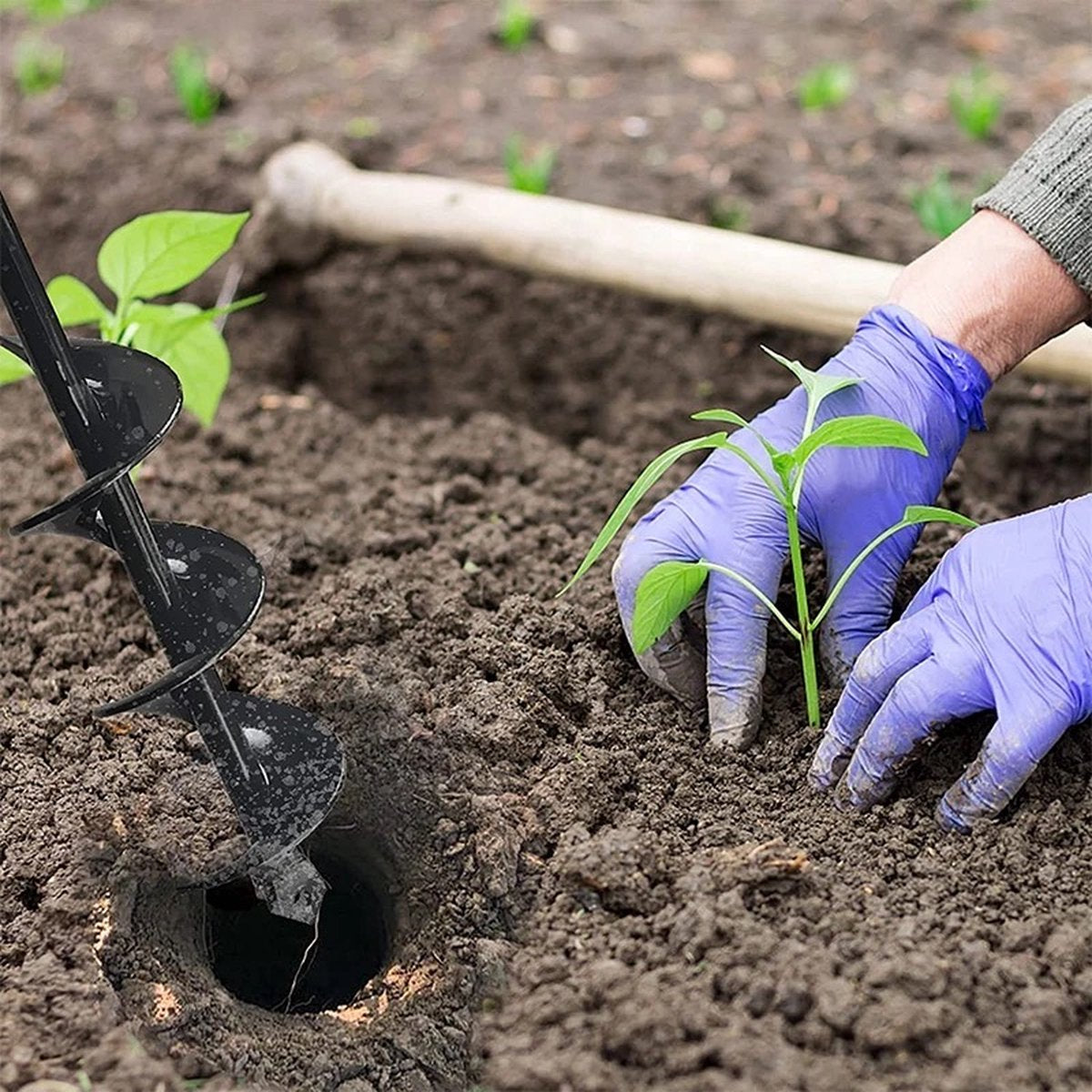 Merkloos Grondboor - Grondboor Voor Boormachine - Bollenplanter - Palenboor - Boor - Tuin - 60 Cm - 8 CM