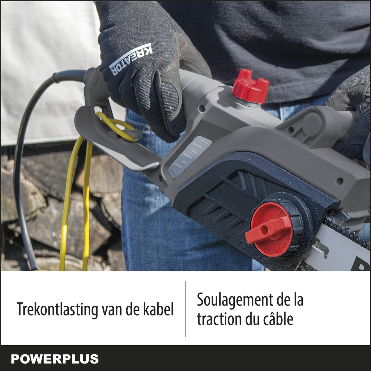 Powerplus POWEG10110 Elektrische Kettingzaag - 2200W - Zwaardlengte 400mm - Automatische Kettingsmering - Incl. 1x Ketting En 1x Zwaard