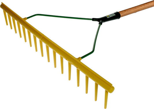 Excellent - Blad Hark - Polyhark Recht Rand - Tuin En Gazon Hark - Handhark - Grashark - Hark Zonder Steel - 16 Tanden - Rood - 65 CM