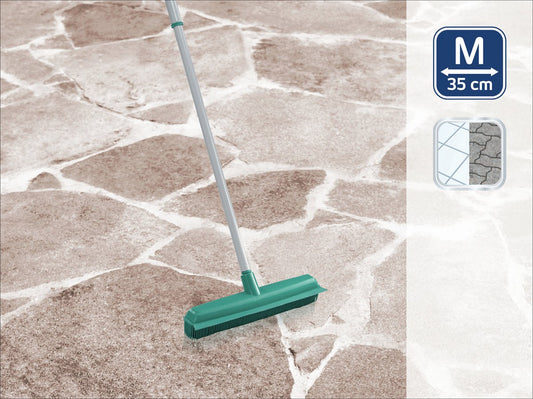 Leifheit Classic Suprabezem - Rubberen Bezem Met Telescoopsteel - 80-140 Cm Steellengte - 35 Cm Veegbreedte