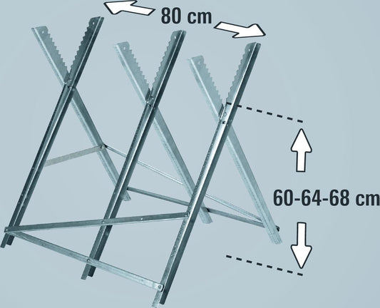 Einhell-kettingzaagstandaard (max. 150 Kg - Verzinkte Metalen Hoekprofielen - Extra Dwarsbalken - Tanden Voorkomen Verdraaiing Van Het Hout - 3 Werkhoogtes - Inklapbaar)