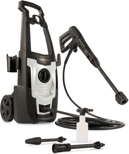  Powerplus POWXG90405 Hogedrukreiniger - 1400W - Max. 110 Bar - 390 L/h - Incl. 5m Slang En Accessoires - Excl. Terrasreiniger - Reiniger Voor Auto, Fiets En Meubelen
