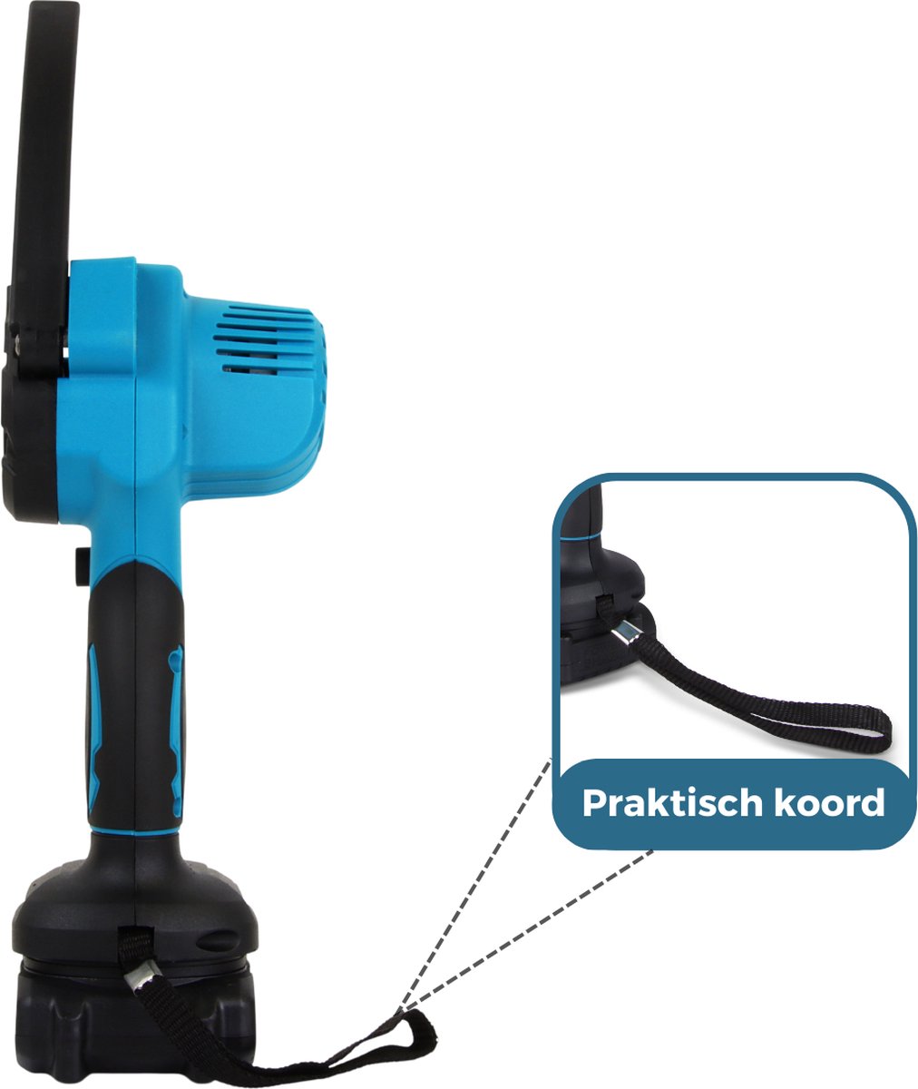  NovarGarden® Mini Kettingzaag NG1 - Met 2x Accu - Takkenzaag - Snoeizaag - Electrisch - Handzaag - Boomzaag - 21V