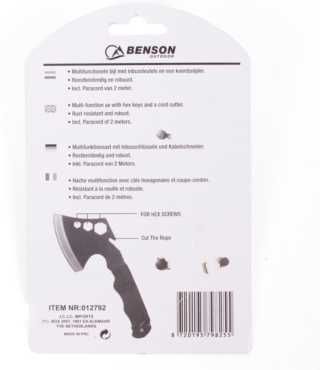  Benson Multifunctionele Handbijl - Hakbijl Met Hoes - 23.5 Cm
