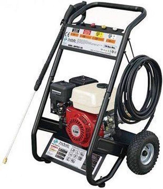  Powertech Professionele Hogedrukreiniger Op Benzine - 6.5 PK - 3600 PSI - 220 Bar - Hogedrukreiniger Auto - Terrasreiniger - Oppervlaktereiniger - Autoreiniger - Zwembadreiniger - 5 Snelkoppelstukken- Zwart / Rood
