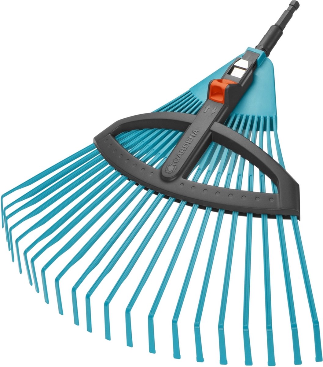  GARDENA Combisysteem Bladhark Hark - Werkbreedte Verstelbaar Van 35 Tot 52cm - Excl. Steel