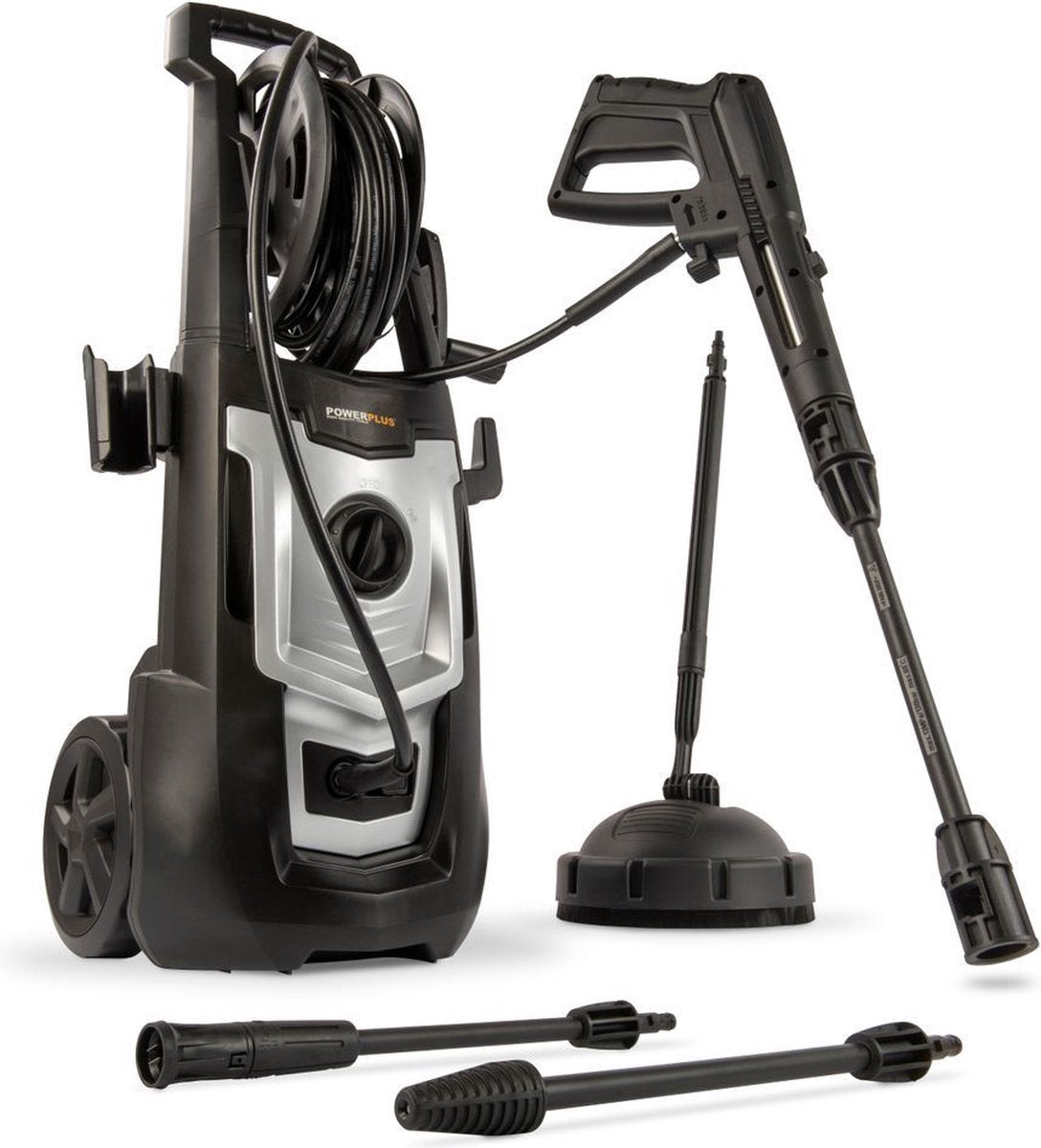  Powerplus POWXG90410 Hogedrukreiniger - 1800W - Max. 140 Bar - 420 L/h - Incl. 8m Slang, Terrasreiniger En Accessoires - Reiniger Voor Auto, Fiets En Meubelen