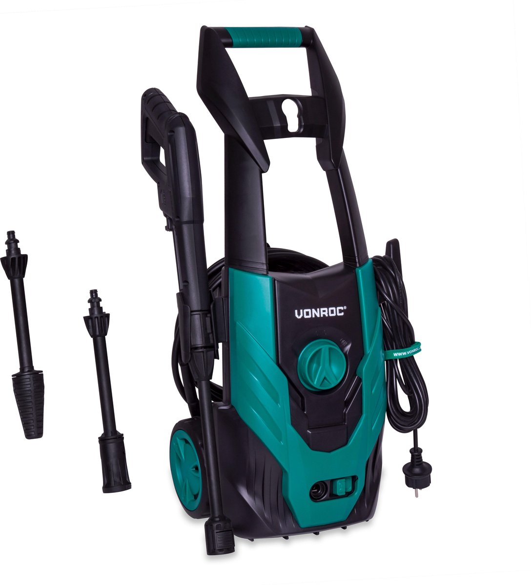  VONROC Hogedrukreiniger V14-1 - 1400W – 110 Bar – 390 L/h – Incl. 5m Slang, Spuitstukken En Accessoires