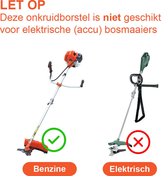  Universele Onkruidborstel Per 5 - 15CM - Max. Toerental 10.000 P/m - Onkruid Verwijderen - Onkruidverwijderaar - Tuingereedschap - Onkruidborstel Bosmaaier - Opzetstuk - SET