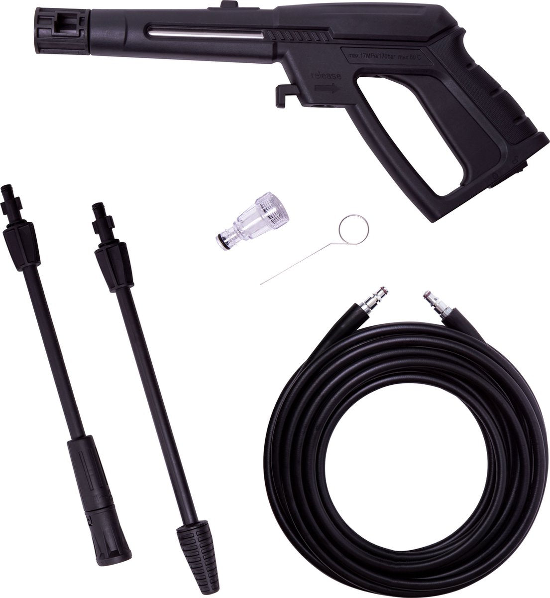  VONROC Hogedrukreiniger V18-1 1800W – 140 Bar – 420 L/h – Incl. 8m Slang, Reinigingsmiddelen Tank En Meer