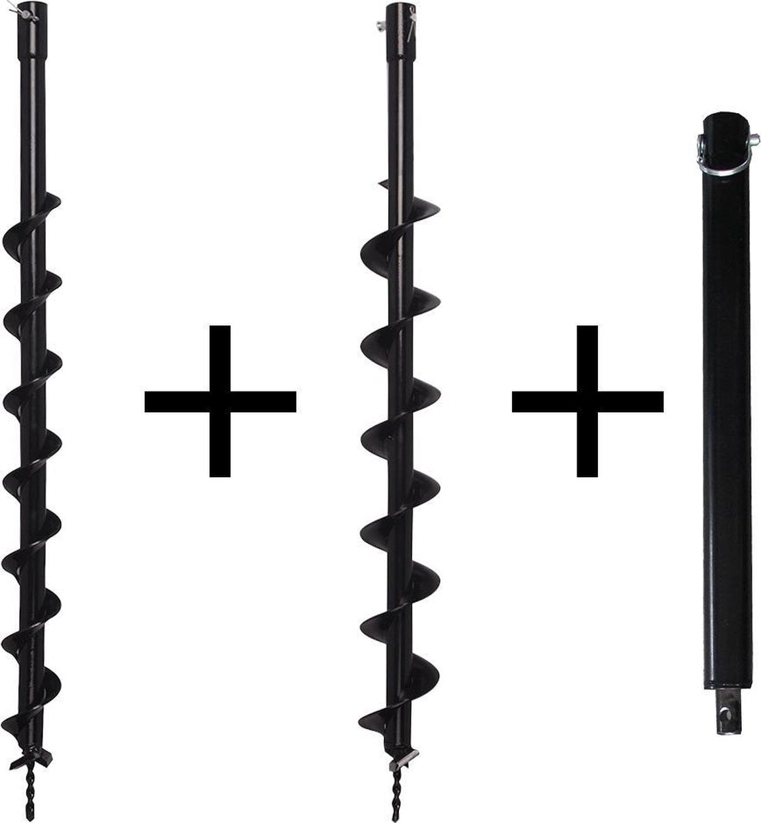  Kibani Grondboor 52cc Benzine + Grondboren Set 60 Mm + 80 Mm + 100 Mm + 150 Mm + 2 Verlengstukken - Palenboor - Grondboor Machine