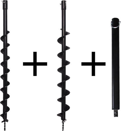  Kibani Grondboor 52cc Benzine + Grondboren Set 60 Mm + 80 Mm + 100 Mm + 150 Mm + 2 Verlengstukken - Palenboor - Grondboor Machine