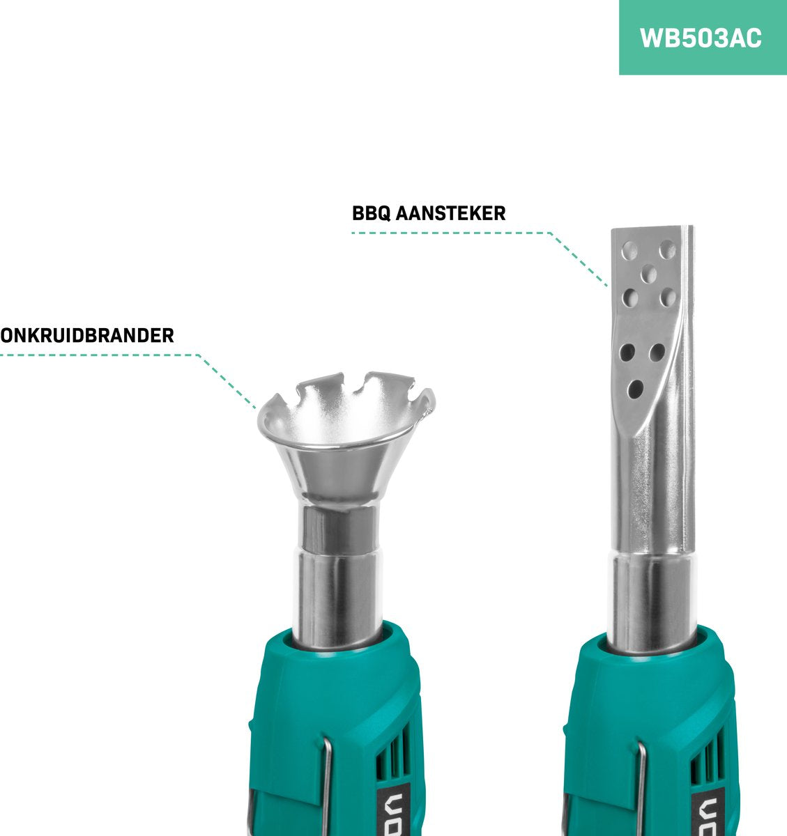  VONROC Elektrische Onkruidbrander - 2000W - Incl. Barbecue Mondstuk