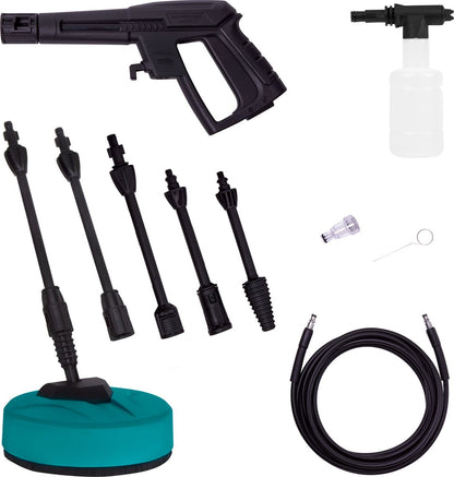  VONROC Hogedrukreiniger V14-2 - 1400W – 110 Bar – 390 L/h – Incl. 5m Slang, Reinigingsmiddelen Flesje, Terrasreiniger En Meer