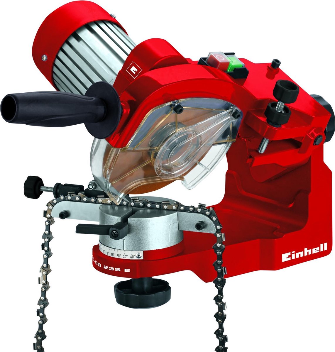  Einhell Kettingslijper GC-CS 235 E (235 W - 3.000 /min - Kettingspanner - Slijpschijf - Verlichting - Draaibare Slijpkop - Dieptebegrenzer) Slijpkop - Dieptebegrenzer)