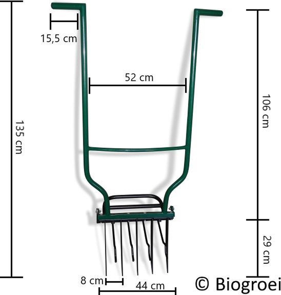  Biogroei® Ergonomische Woelvork - Spitvork - Met Verkruimelaar - Verlucht Je Bodem