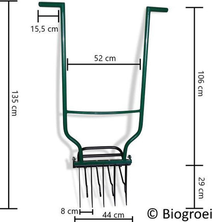  Biogroei® Ergonomische Woelvork - Spitvork - Met Verkruimelaar - Verlucht Je Bodem