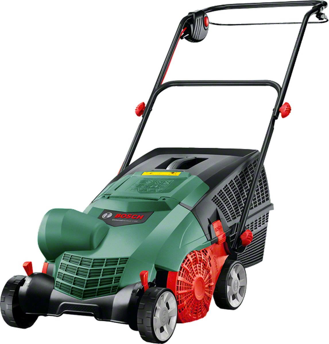  Bosch UniversalVerticut 1100 Verticuteermachine - Op Snoer - 1100 W - 32 Cm Maaibreedte - Met 50 Liter Opvangbak