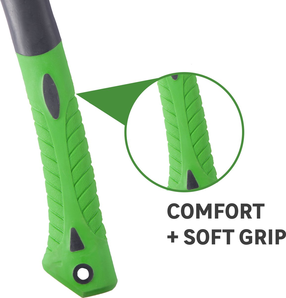  GEOLIA - Bijl - Bijl - Staal - Glasvezelsteel - 0,8 Kg Met Een Stalen Kop Van 0,6 Kg - Bijlen - Handbijl - Kleine Bijl - Kloofbijl - Kloofbijl