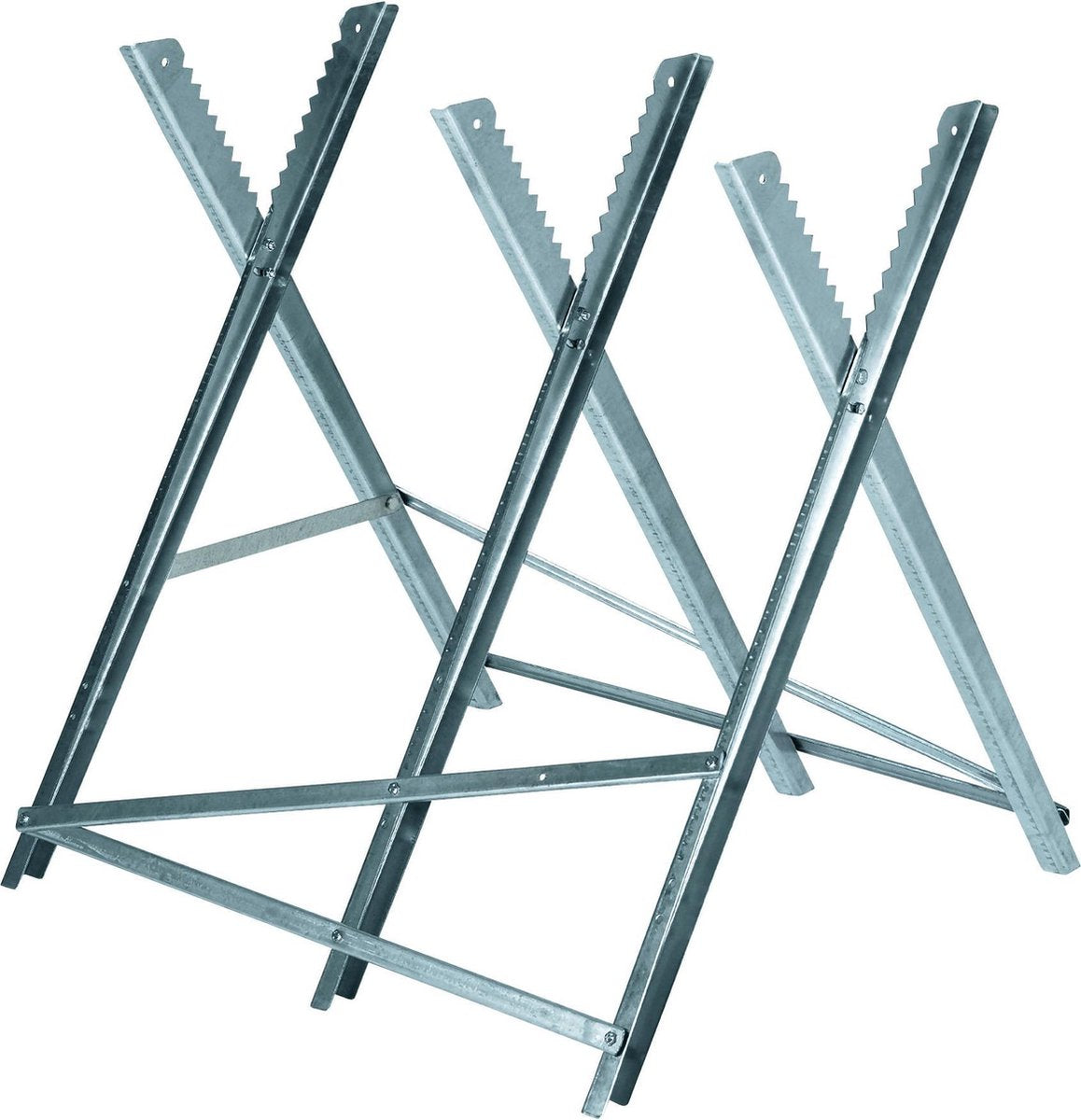  Einhell-kettingzaagstandaard (max. 150 Kg - Verzinkte Metalen Hoekprofielen - Extra Dwarsbalken - Tanden Voorkomen Verdraaiing Van Het Hout - 3 Werkhoogtes - Inklapbaar)
