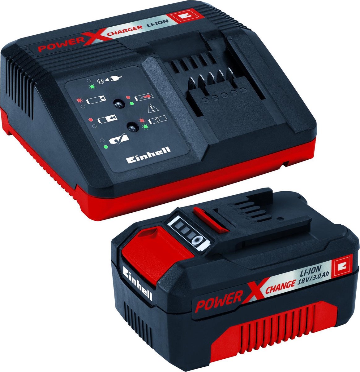  Einhell Accu Kettingzaag GE-LC 18 Li Kit (1x3,0Ah) Power X-Change (Li-Ion - 18 V - 25 Cm Zwaardlengte - 23 Cm Snijlengte - Terugslagbescherming - Kettingvangbout - Incl. 3,0 Ah Accu En Lader)