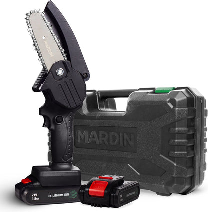  Mardin Mini Kettingzaag - Snoeizaag - Kettingzaag - Kettingzaag Electrisch Met 2 Accu - Inclusief Koffer - 1 Extra Accu - Zwart