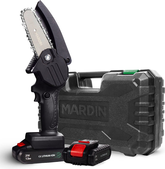  Mardin Mini Kettingzaag - Snoeizaag - Kettingzaag - Kettingzaag Electrisch Met 2 Accu - Inclusief Koffer - 1 Extra Accu - Zwart