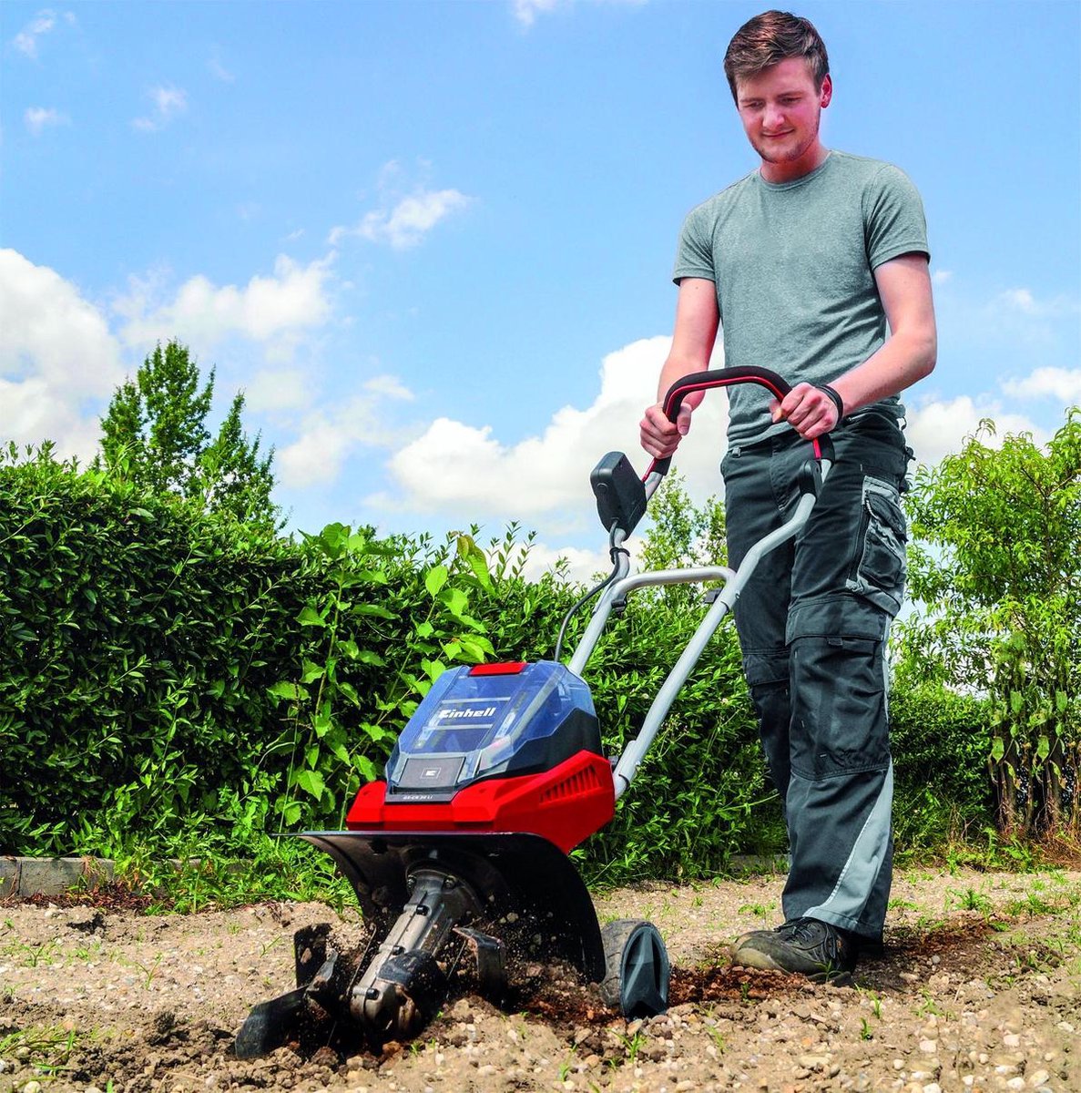  Einhell Accu Grondfrees GE-CR 30 Li-Solo Power X-Change (Li-Ion - 36 V - 30 Cm Werkbreedte - 20 Cm Werkdiepte - Robuuste Hakmessen - 2-punts Veiligheidsschakelaar - Zonder Accu En Lader)