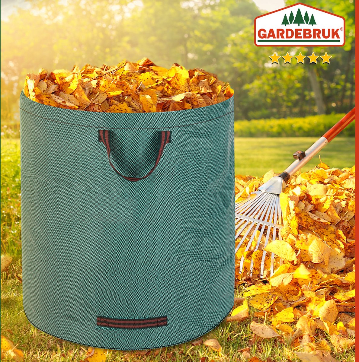  Gardebruk Tuinafvalzak - 2 Stuks 280L – 77x67cm/Opvouwbaar - Groen
