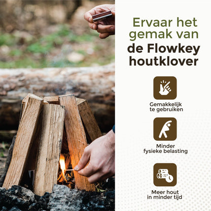  Flowkey® Houtklover XL - Houtsplijter Bijl - Houtkliever Kloofwig Gietijzer - Voor Hout &amp; Aanmaakhout - Inclusief Gratis Hamer