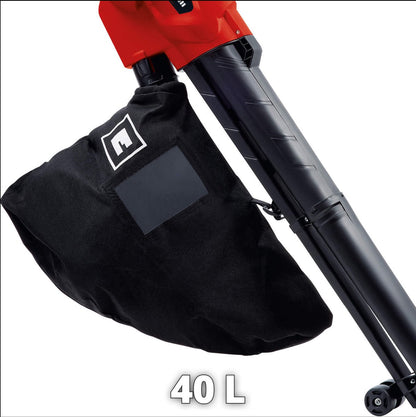  Einhell Elektrische Bladblazer GC-EL 3024 E (blazen, Zuigen &amp; Versnipperen, Zuigbuis Ø75 Mm, Zuigkracht 650 M³/h, Hakselfunctie 10:1, Blaassnelheid 240 Km/h, Opvangzak 40 L)