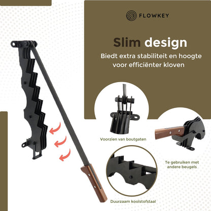  Flowkey® Houtklover XL - Houtsplijter Bijl - Houtkliever Kloofwig Gietijzer - Voor Hout &amp; Aanmaakhout - Inclusief Gratis Bevestigingsset