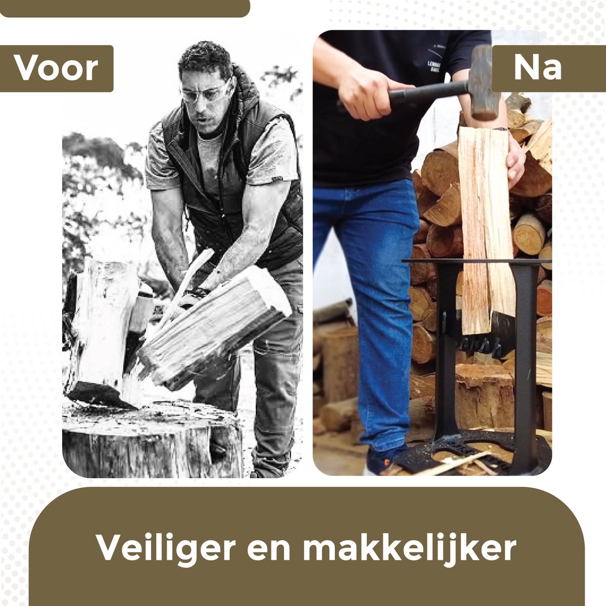  Flowkey® Houtklover XL - Houtsplijter Bijl - Houtkliever Kloofwig Gietijzer - Voor Hout &amp; Aanmaakhout - Inclusief Gratis Hamer