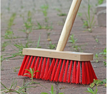  Synx Tools Harde Bezem Rood- Tuinbezem -Nylon - 30 Cm - Straatbezem - Bezems - Besem Veger - Buiten Bezem Met Steel 150 Cm - Schoonmaakartikelen - Schrobborstels
