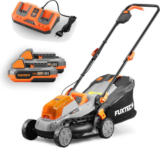  FUXTEC Grasmaaier Accu 40V (2x 20V) - Set Met Batterij (2x 2Ah) En Lader (2.4A Dubbellader)