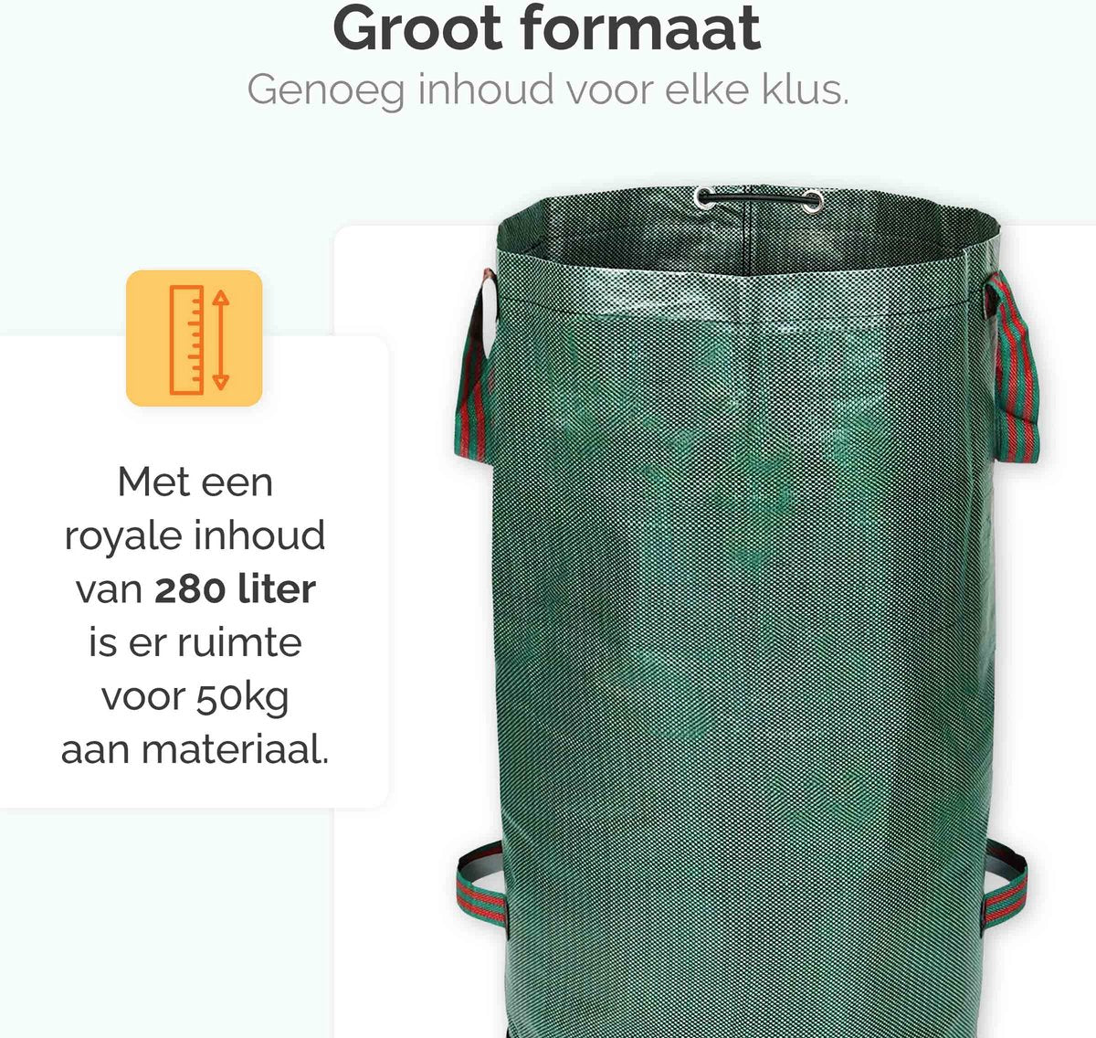  Goliving Tuinafvalzak - Set Van 2- Tuinafvalzakken Opvouwbaar - Tuinzak - Tuinafvalemmer - 2x 280 Liter - Groen