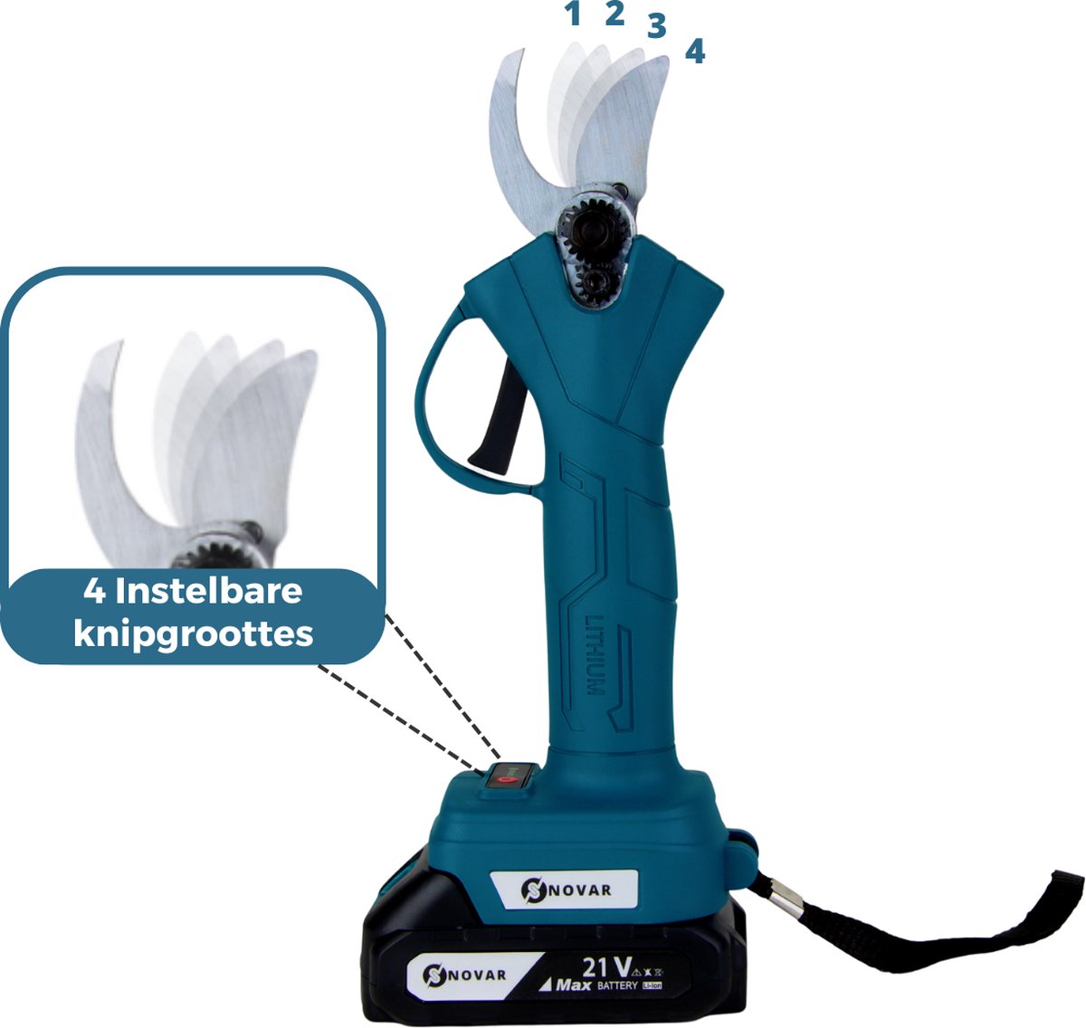  NovarGarden® Elektrische Snoeischaar NG1 - 2x Accu - Elektrisch - Takkenschaar - Op Batterij - 28mm