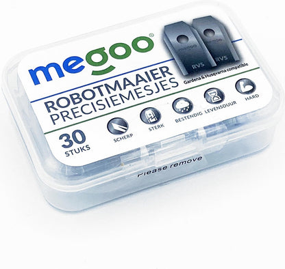  Mesjes Voor Husqvarna Automower - Reservemessen Voor Gardena Robotmaaier - 30st - RVS - Plastic Box - Megoo®