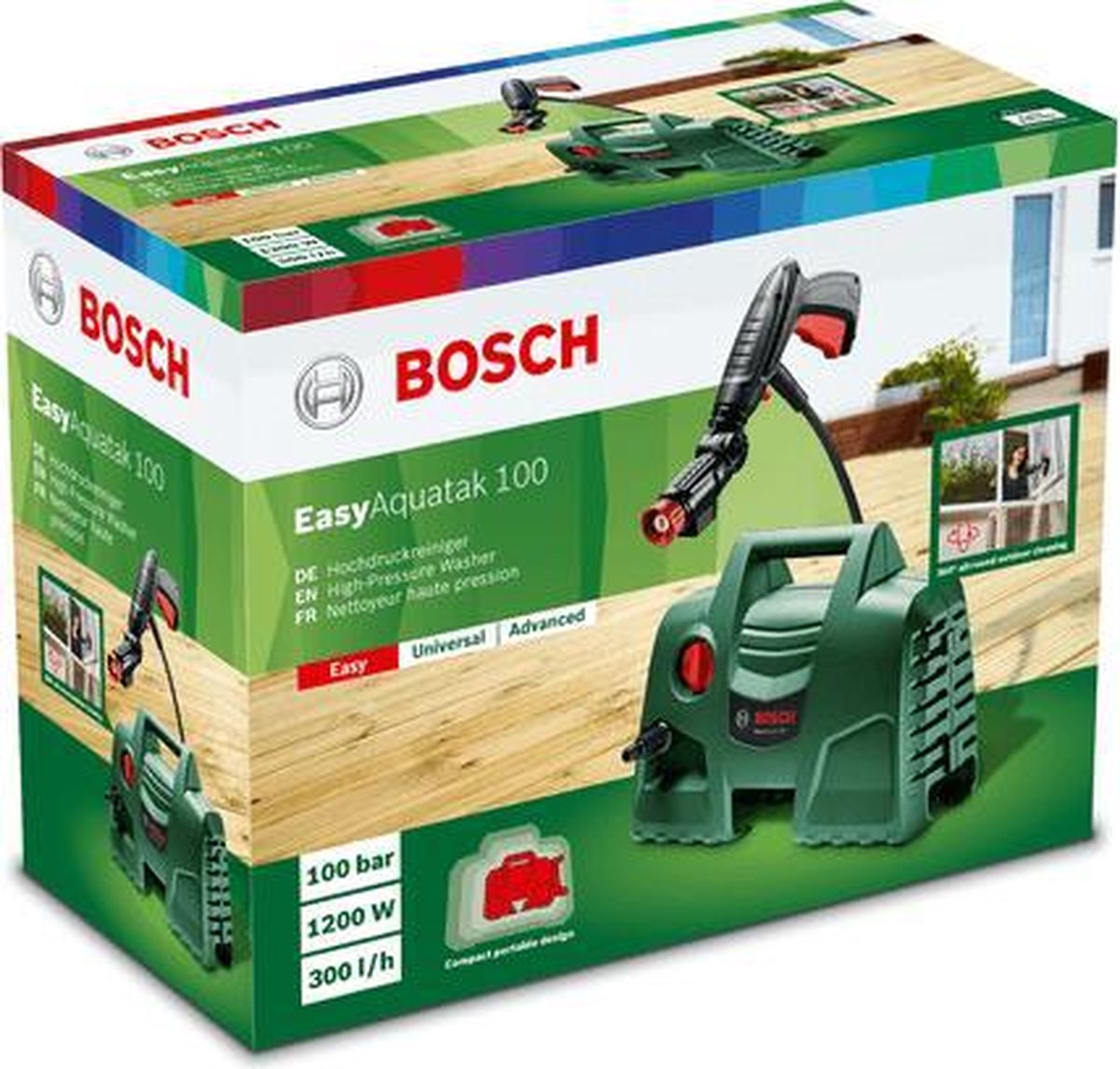  Bosch EasyAquatak 100 Hogedrukreiniger - Op Snoer - 1200 W - 100 Bar